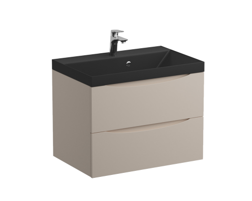 Тумба с раковиной BelBagno Marino 70, подвесная, crema opaco, черная раковина Тумба с раковиной BelBagno Marino 70, подвесная, crema opaco, черная раковина