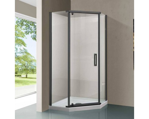 Душевой уголок Vincea Stresa VSP-1S900CLGM 90x90, профиль вороненая сталь, стекло прозрачное