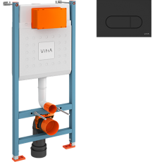 Система инсталляции для унитазов VitrA V-Fix Core 732-5800-01 с кнопкой смыва Root R 740-2211 черной матовой