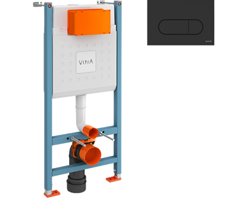 Система инсталляции для унитазов VitrA V-Fix Core 732-5800-01 с кнопкой смыва Root R 740-2211 черной матовой Система инсталляции для унитазов VitrA V-Fix Core 732-5800-01 с кнопкой смыва Root R 740-2211 черной матовой
