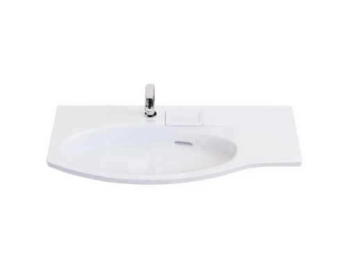 Kerama Marazzi Riva Раковина 100.7х48х15см., накладная, мебельная, с крепежом, левая, 1 отв., с переливом, цвет: белый глянцевый Kerama Marazzi Riva Раковина 100.7х48х15см., накладная, мебельная, с крепежом, левая, 1 отв., с переливом, цвет: белый глянцевый