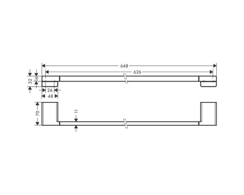 Hansgrohe AddStoris Полотенцедержатель 60см, цвет: полированное золото. 41747990 Hansgrohe AddStoris Полотенцедержатель 60см, цвет: полированное золото. 41747990