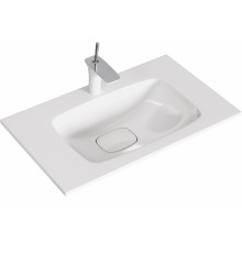 AQ Mal.75.04.D Malaga 750 Раковина литьевой мрамор 755х460х180(16) мм, с отв. под смес., с кер. накл Mal.75.04.D