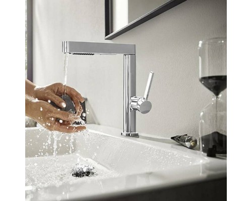 Hansgrohe Finoris Смеситель для раковины, 1 отв., с донным клапаном Push-Open, цвет: хром. 76063000 Hansgrohe Finoris Смеситель для раковины, 1 отв., с донным клапаном Push-Open, цвет: хром. 76063000