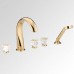 THG Petale de Cristal clair lisere dore Смеситель для ванны, 5 отв., цвет: золото/прозрачный хрусталь с золотым декором. U6E-F01-1132SG