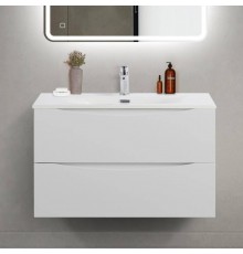 Тумба с раковиной BelBagno Marino-cer-mini 80 подвесная, bianco opaco