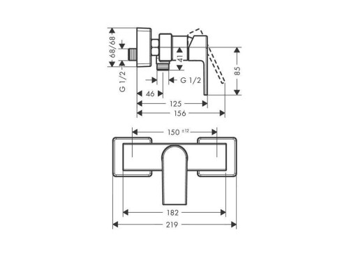 Hansgrohe Vernis Shap Смеситель для душа, однорычажный, цвет: хром . 71650000