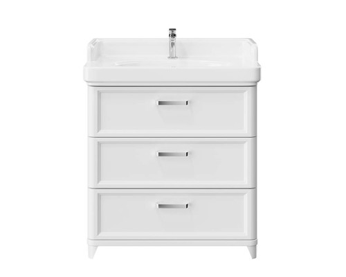 Kerama Marazzi Pompei Тумба напольная 80см, с 3 ящиками, цвет: белый глянцевый. PO.N.80.3\WHT