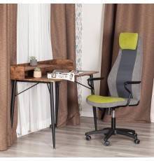 Компьютерное кресло TetChair Aviator флок олива 23, флок серый 29, ткань серая W-12