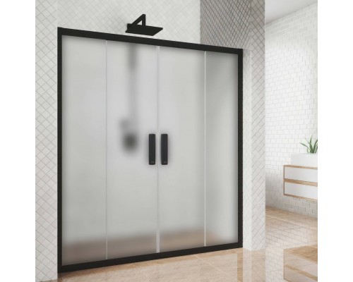 Душевая дверь в нишу Kubele DE019 D4-MAT-BLMT 155 см, профиль матовый черный