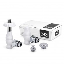 Комплект угловых декоративных вентилей SR Rubinetterie Floral Old Style 1/2 цвет белый K371-1500VC0A