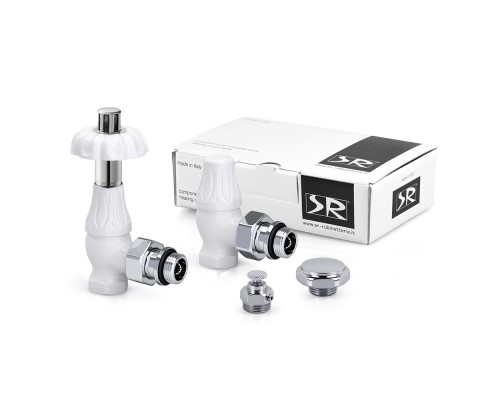 Комплект угловых декоративных вентилей SR Rubinetterie Floral Old Style 1/2 цвет белый K371-1500VC0A