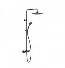Gessi Emporio shower Душевая система, с верхним душем, термостатическим смесителем, штанга, шланг, ручно душ, цвет: Black XL. 35183#299