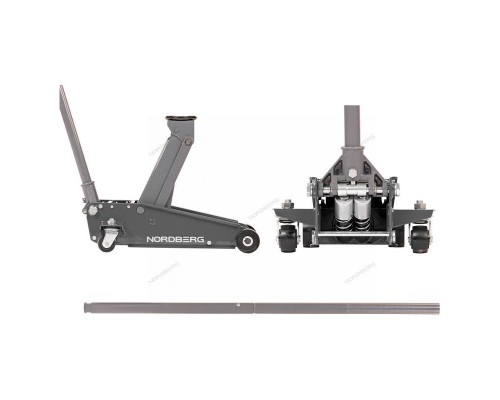 Домкрат подкатной с резиновой насадкой, быстрый подъем NORDBERG N32030G 3 т