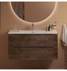 Тумба с раковиной BelBagno Etna 100 rovere moro, раковина BB-8099-100