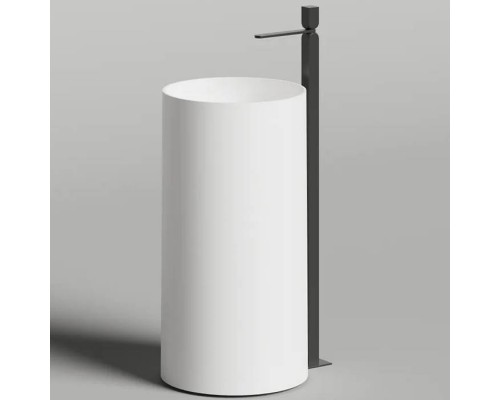 Salini Armonia Round 01 Раковина напольная 45х45х90см, слив в пол, без отв. под смес, с декор.накладкой, мат-л: S-Sense, цвет: белый глянцевый. 130411G слив в пол