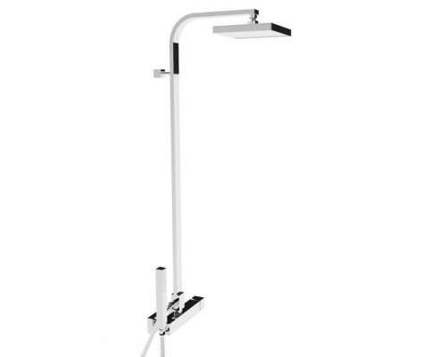 Stella Bamboo Quadro Душевой комплект 3283/420/306-200: смеситель, штанга+ручной+верхний душ 200мм, цвет: хром. BQ 02421 CR00