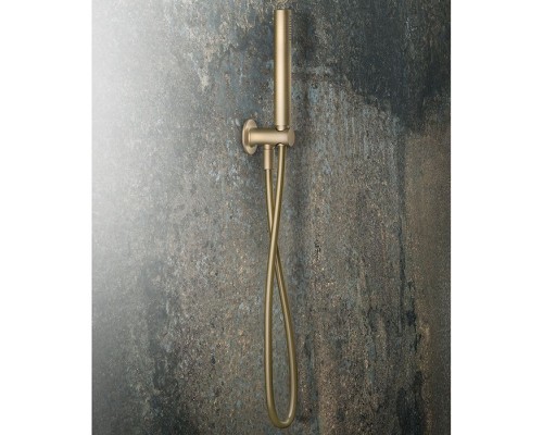 Gessi Anello Душевой гарнитур с держателем, подводом воды, ручным душем и шлангом 150см., цвет: Brushed Brass PVD. 63329#727