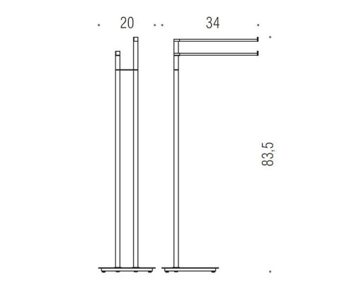 Colombo MiniQ Стойка для полотенец L20x34 H83,5см, цвет: хром. B5038.CR