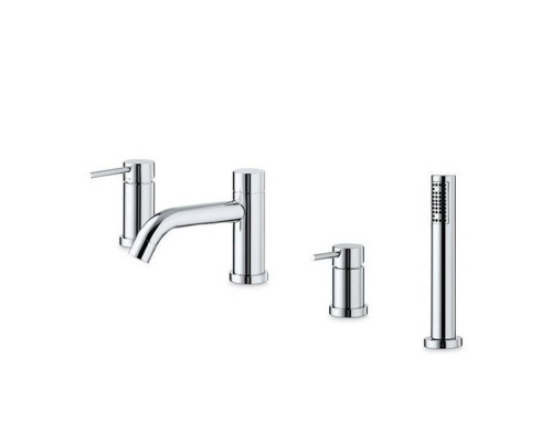 Newform XT Смеситель для ванны набортный с изливом, в комплекте руч. душ, шланг, цвет: хром. 4280C.21.018