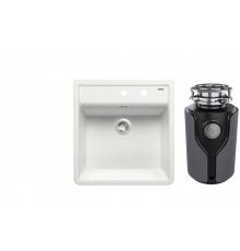 Комплект Мойка Blanco Panor 514501 белая глянцевая, два отверстия + Измельчитель KUCHENSTERN Muhle