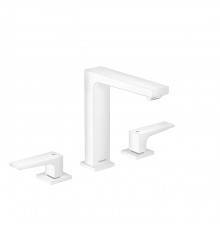 Hansgrohe Metropol Смеситель для раковины 160, на 3 отв, с донным клапаном, излив 152мм, цвет: белый матовый. 32515700