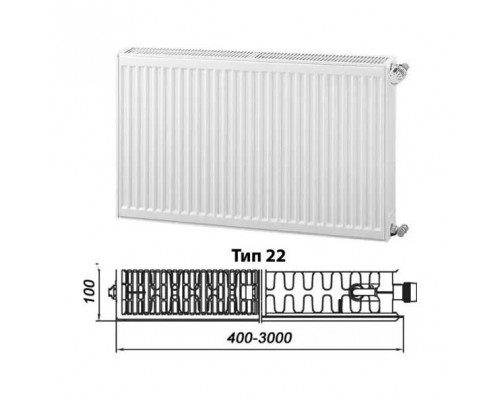 Радиатор стальной панельный Kermi Profil-K FK0 22 400/1600 боковое подключение 4xG1/2 . FK0220416W02