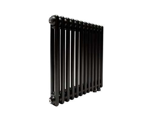 Трубчатый радиатор ТЕПЛОФОРТ ТР2057 ТВ, 12 секции, нижнее подключение ½”, черный мат 200116