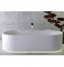 KNIEF Moon Ванна отдельностоящая 190x90x50см, c встроенной LED подсветкой ,с  слив переливом , цвет: белый матовый. 0600-030-01