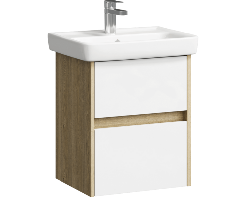 AQ CI0105DB Сити Тумба под умывальник подвесная с двумя ящиками, дуб балтийский, 500х590х380 CI0105DB