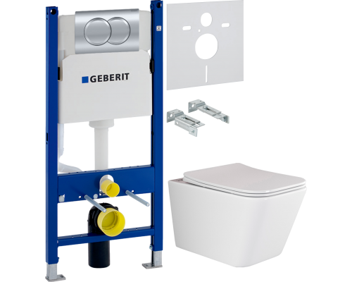 Комплект Унитаз подвесной Ceramicanova Metric Rimless CN3007 с микролифтом, безободковый + Шумоизоляция Geberit 156.050.00.1 + Инсталляция Duofix Delta 458.149.21.1 с кнопкой смыва, хром Комплект Унитаз подвесной Ceramicanova Metric Rimless CN3007 с микролифтом, безободковый + Шумоизоляция Geberit 156.050.00.1 + Инсталляция Duofix Delta 458.149.21.1 с кнопкой смыва, хром