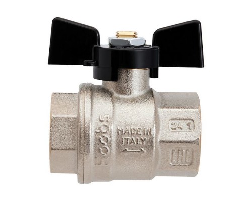 Кран шаровой Hoobs ORION ВР/ВР 1/2'' ручка-бабочка чёрного цвета. 15132H Кран шаровой Hoobs ORION ВР/ВР 1/2'' ручка-бабочка чёрного цвета. 15132H