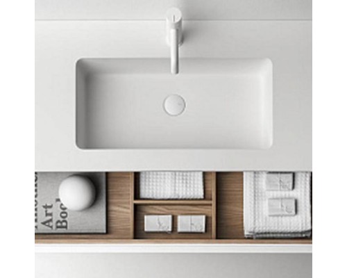 Falper 7.0 Тумба подвесная 120х45х30см, с раковиной Ceramilux, c 1 отв., цвет: белый. V3D