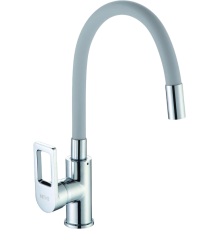 Смеситель для кухни D-lin D155308-2 с гибким изливом, хром, серый