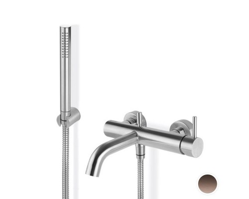 Newform X-STEEL 316 Смеситель для ванны с ручным душем, кронштейном, шланг: 150 см, цвет: PVD Brushed copper bronze. 69640CX.59.067