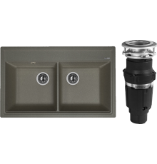 Комплект Мойка Florentina Липси 820 черная + Измельчитель Bone Crusher BC 610-AS