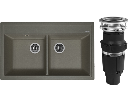 Комплект Мойка Florentina Липси 820 черная + Измельчитель Bone Crusher BC 610-AS