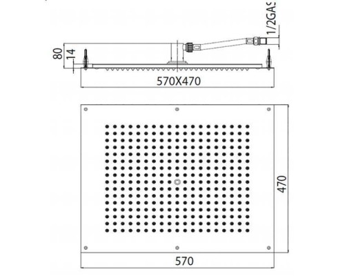 BOSSINI DREAM-RECTANGULAR Верхний душ 570 x 470 мм, цвет: черный матовый. H38391.073 BOSSINI DREAM-RECTANGULAR Верхний душ 570 x 470 мм, цвет: черный матовый. H38391.073