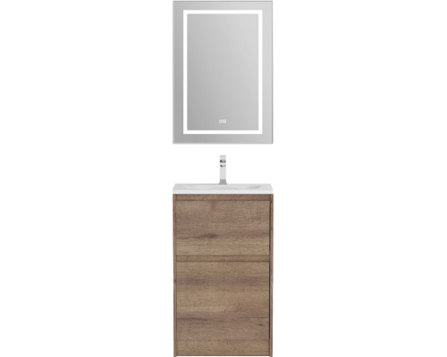 Мебель для ванной комнаты BelBagno Kraft 39 50 напольная, rovere tabacco, раковина BB-8099-3-50 Мебель для ванной комнаты BelBagno Kraft 39 50 напольная, rovere tabacco, раковина BB-8099-3-50