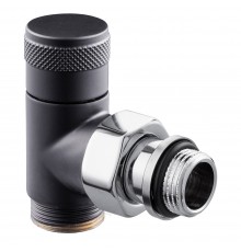 Угловой запорный вентиль SR Rubinetterie Tondera 1/2 х3/4E, цвет черный 0673-1500VCES