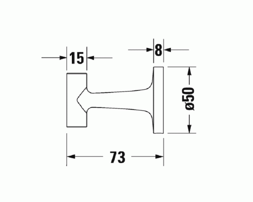 Duravit Starck T Крючок, подвесной, цвет: черный матовый. 0099294600 Duravit Starck T Крючок, подвесной, цвет: черный матовый. 0099294600
