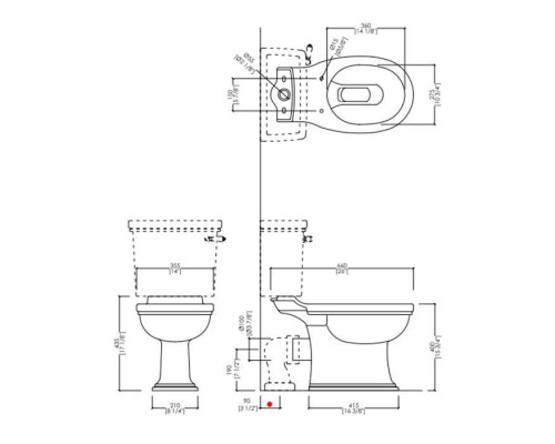 DevonDevon Rose, Унитаз моноблок 66x35.5см, цвет: белый, с бачком и механизмом с ручкой, цвет: хром. IBWCROSE,  IBCMROSE,  IBLEVADX/CR,  IBBATT-CM/ROSE
