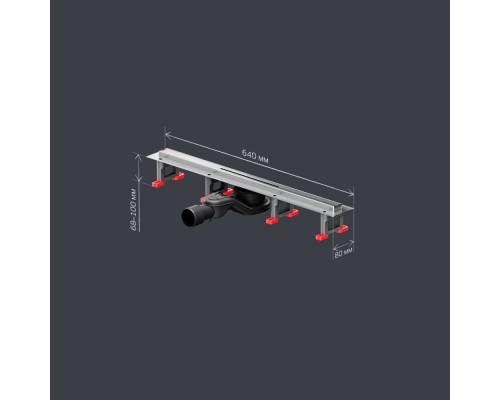 W01SC-S11-060-05SB Трап для душа линейный, универсальный затвор Slim line, 60 см W01SC-S11-060-05SB Трап для душа линейный, универсальный затвор Slim line, 60 см