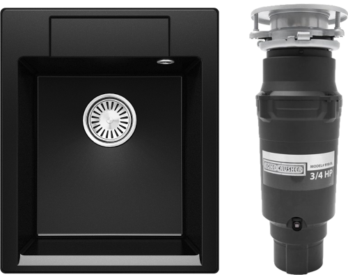 Комплект Мойка Polygran Argo 420 космос + Измельчитель Bone Crusher BC 910-SL-Slim Line