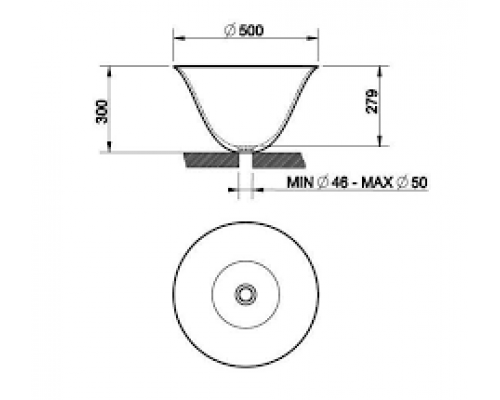 Gessi Goccia Раковина 40х18.5 см, без отв., накладная, цвет: белый. 39123#519
