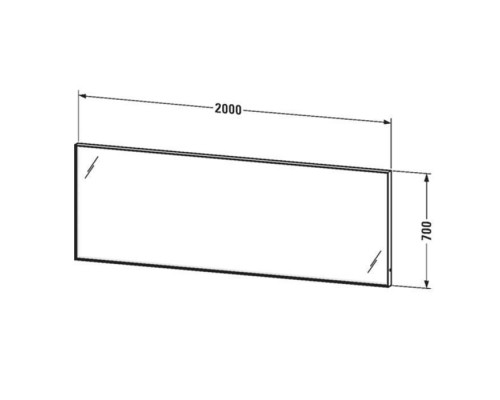 Duravit L-cube Зеркало 200х70х6.7cм., LED подсветка 3500K с 4-х сторон, сенсорный выключатель справа внизу. LC738700000