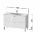Duravit Brioso База напольная 122x47.9x68.5см с раковиной, 2 ящика, цвет: глянцевый белый. 2344120000,  BR451402222
