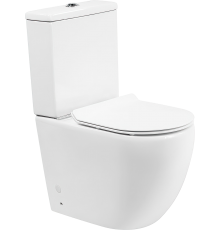 Унитаз-компакт BelBagno Amanda BB051CPR безободковый, крышка BB2111SC с микролифтом, бачок BB051T