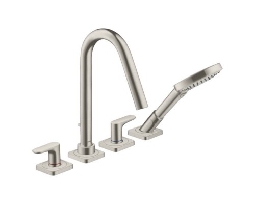 Axor Citterio M Смеситель для ванны, на 4 отв., с ручным душем, цвет: сталь. 34454800 Axor Citterio M Смеситель для ванны, на 4 отв., с ручным душем, цвет: сталь. 34454800