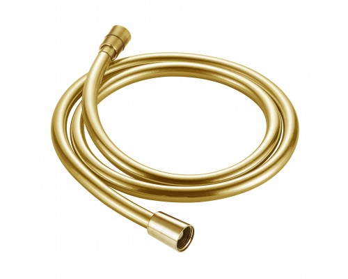 AQM1501GG Шланг душевой, ПВХ, 1000 мм, с латун конич гайкой и защитой от скруч, золото AQM1501GG